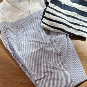 Counterparts Blue/Gray and White Pinstripe Straight Leg Pants